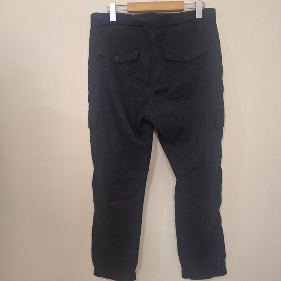 Theory Hannon black linen blend cargo pants SZ 4 NWOT - Picture 9 of 12